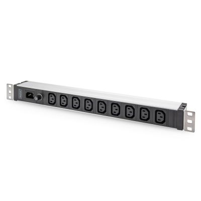 Digitus Steckdosenleiste mit Aluminiumprofil, 9 Steckdosen, IEC C14-Eingang