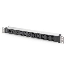 Digitus Steckdosenleiste mit Aluminiumprofil, 9 Steckdosen, IEC C14-Eingang