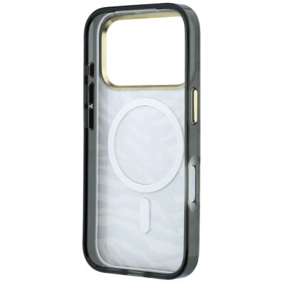 7. Karl Lagerfeld IML Signature Zebra Glitter MagSafe Hülle für iPhone 17 Pro / 18 Pro - Gold
