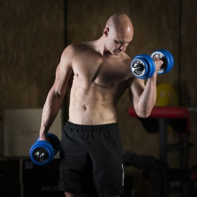 6. HMS SGG30 BAR 2-in-1 Gewichtsset (Langhantel und Kurzhanteln) 30 kg