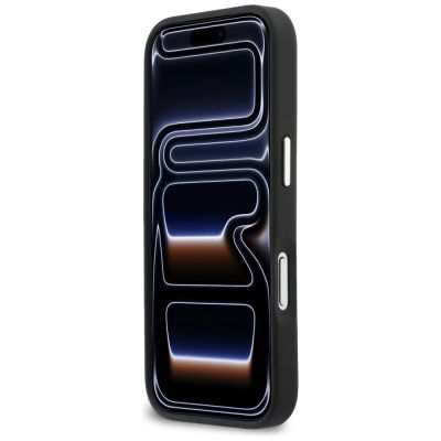 5. Karl Lagerfeld IML Glitter KL Diamond Logo Hülle für iPhone 17 Pro - Schwarz