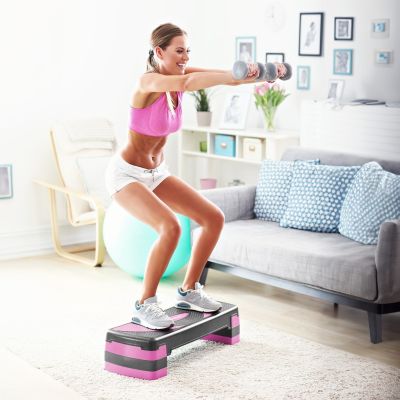 8. Aerobic- und Fitness-Step REBEL ACTIVE RBA-3225-PU, 3 Stufen, grau-violett