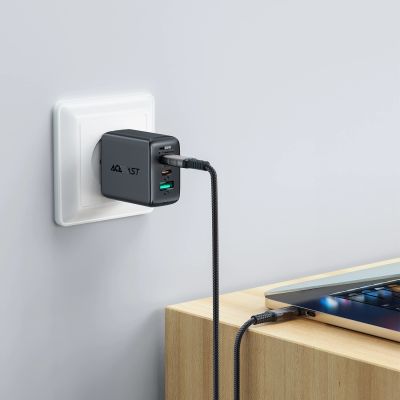 6. Acefast C1-09 USB-C / USB-C USB4 PD3.1 Kabel 5A 1m - grau-schwarz