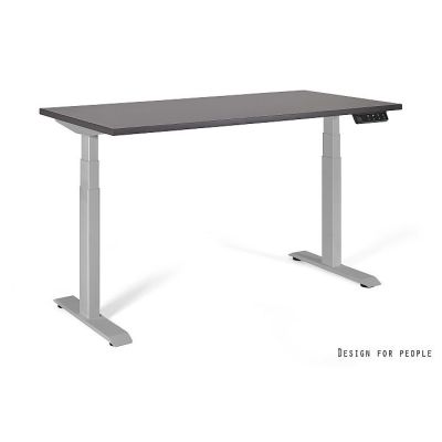 Schreibtisch/Tisch mit verstellbarer Höhe UNIQUE ACTIVE I 14-C103W-G-140-YZ-13, graues Gestell und Tischplatte, 140 x 70 cm
