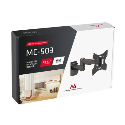 5. Maclean MC-503B TV-Wandhalterung (Schwenk-, Wand- und Neigefunktion; 23" - 42"; max. 30 kg)