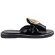 2. Schwarze Damen-Flip-Flops aus Lackleder mit Verzierung M.Daszyński MR2266-5