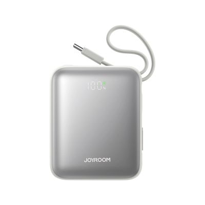 2. Joyroom JR-PBF27 10000 mAh 22,5 W Powerbank mit integrierten USB-C- und Lightning Kabeln - Weiß