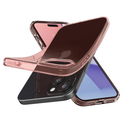 10. Spigen Crystal Flex Hülle für iPhone 15 Plus – rosa und transparent