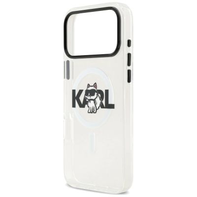 6. Karl Lagerfeld IML Choupette Sketch Logo MagSafe Case für iPhone 17 Pro – Transparent