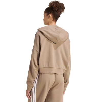 3. Damen-Sweatshirt adidas Essentials 3-Stripes French Terry Quarter-Zip beige KF8315