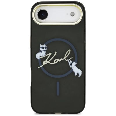 4. Karl Lagerfeld IML Choupettes Karl Script Logo MagSafe iPhone Air Hülle - Schwarz