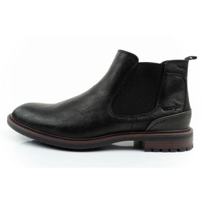 11. Wrangler Randy Herren Schuhe Chelsea Boots elegant modisch Slip-On Schwarz