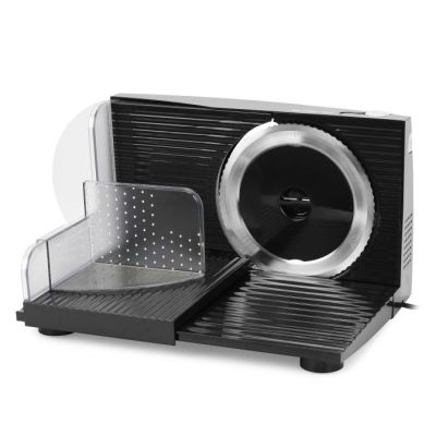 Emerio MS-125000.1 Aufschnittmaschine, elektrische Leistung 100 W, schwarzer Edelstahl