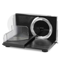 Emerio MS-125000.1 Aufschnittmaschine, elektrische Leistung 100 W, schwarzer Edelstahl