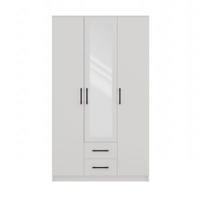 2. ROMANA KLEIDERSCHRANK 120X205 WEISS MIT SPIEGEL