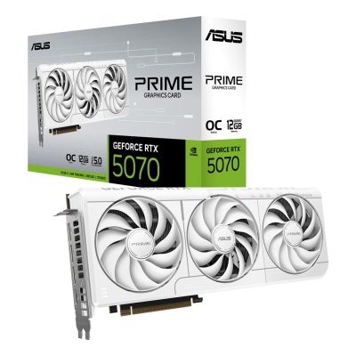 11. ASUS Prime RTX5070-O12G-WHITE Grafikkarte NVIDIA GeForce RTX 5070 12GB GDDR7 90YV0M19-M0NA00