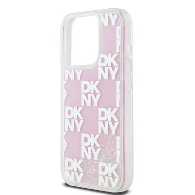 6. DKNY Liquid Glitter Multilogo iPhone 15 Pro Hülle – Pink