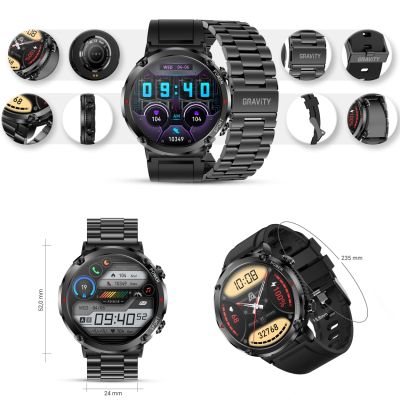 10. Gravity GT21-1+ Smartwatch Schwarzes Silikonarmband