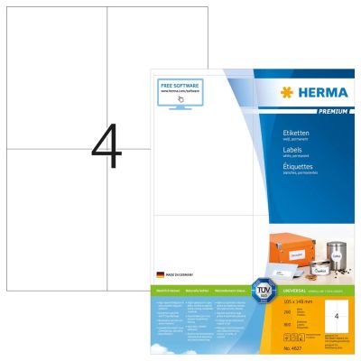 5. HERMA 4627 Selbstklebende Etiketten Rechteckig Permanent Weiß 800 Stück.