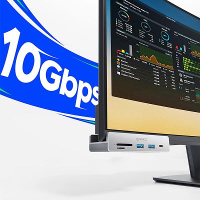 3. Orico MH5PC Hub Klemmmontage USB-C / 2x USB-A 3.2 + 1x USB-C 3.2 + 1x SD&TF - Silber