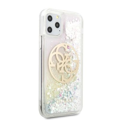 5. Guess GUHCN58LGIRGP iPhone 11 Pro Hartschalenetui Gradient Liquid Glitter Circle Logo