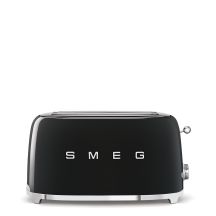 Smeg TSF02BLEU Toaster, schwarz, 4 Scheiben, Metallgehäuse