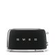 Smeg TSF02BLEU Toaster, schwarz, 4 Scheiben, Metallgehäuse