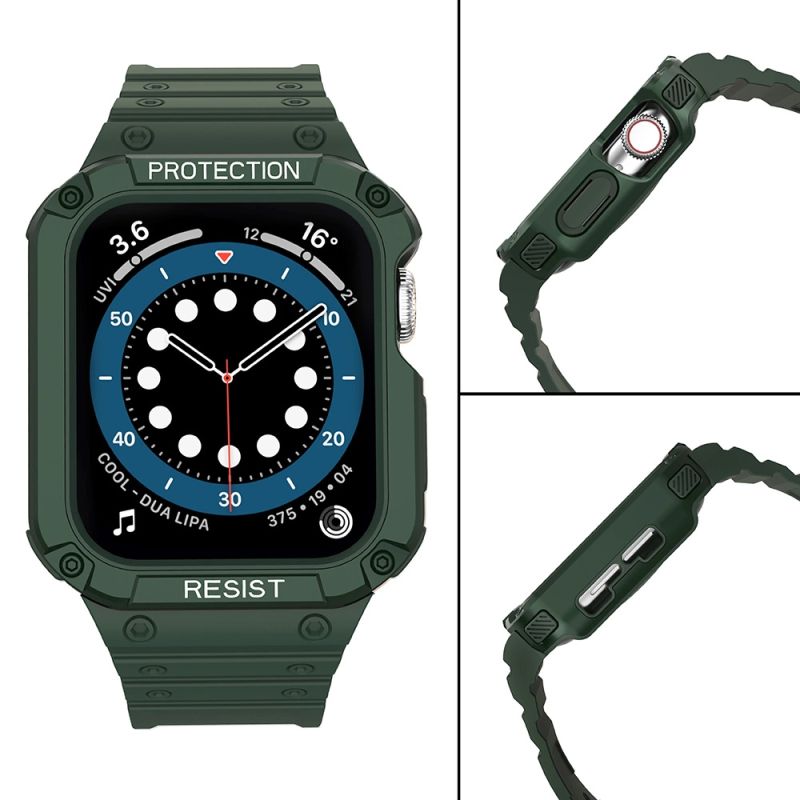 4. Schutzarmband für Apple Watch 42/44/45 mm Panzergehäuse-Armband - Grün