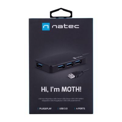 8. Hub NATEC Moth NHU-1342 (4x USB 3.0; schwarz)