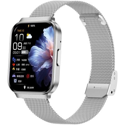 4. Smartwatch Gravity Silbernes Armband + Armband GT44-4