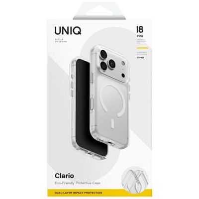 8. Uniq Clario Magclick Ladehülle für iPhone 18 Pro / 17 Pro – Transparent