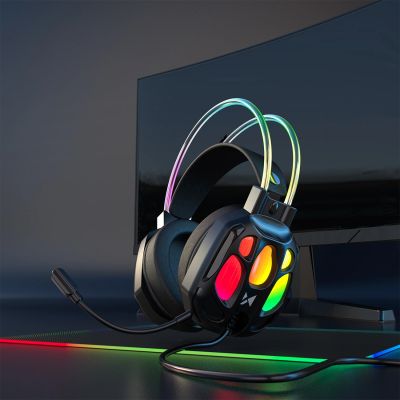 7. Wozinsky WSG-1118 Kabelgebundenes Gaming-Headset mit Mikrofon und RGB-Hintergrundbeleuchtung – Schwarz