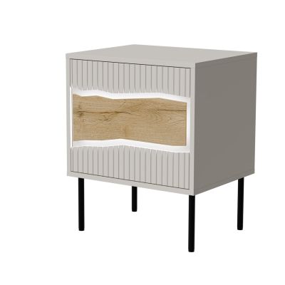 INSERTO Nachttisch, 2-teilig, 50 x 40 x 61,5 cm, Kaschmir + LED