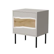 INSERTO Nachttisch, 2-teilig, 50 x 40 x 61,5 cm, Kaschmir + LED
