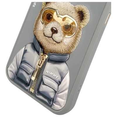8. Nimmy Cool&Cute 2.0 Bear Case für iPhone 15 Pro Max - Grau