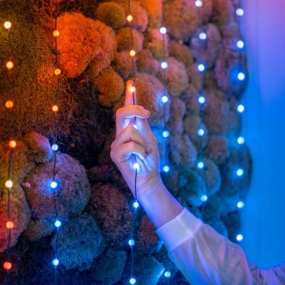 2. Twinkly Candies – 100 RGB-LED-Perlenlichter, grünes Kabel, USB-C