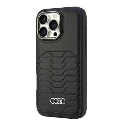 3. Audi Kunstleder MagSafe iPhone 16 Pro Max 6,9" schwarz/schwarz Hardcase AU-TPUPCMIP16PM-GT/D3-BK