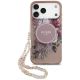 Guess IML Flowers Pearl Strap MagSafe Hülle für iPhone 18 Pro / 17 Pro – Rosa