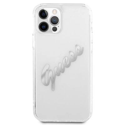 3. Guess GUHCP12LKTRSVSI iPhone 12 Pro Max 6.7" Transparente Hardcase Vintage Script Silver