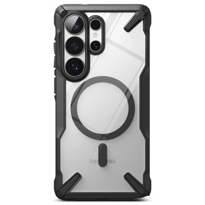 3. Ringke Fusion X Magnetische MagSafe-Hülle für Samsung Galaxy S26 Ultra – Transparent Schwarz