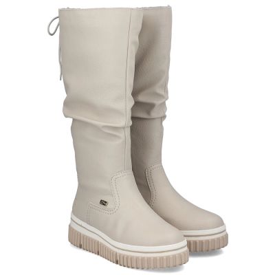 5. Wasserdichte Damenstiefel mit Plateau, beige – Rieker Y6370-60