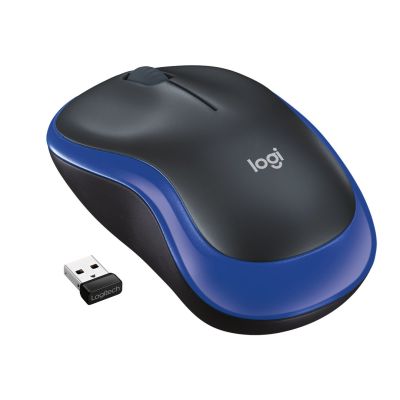 Logitech M185 Kabellose Maus 910-002236 (Optisch; 1000 DPI; Blau)