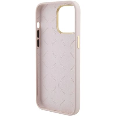7. Guess Silicone Logo Strass 4G Case für iPhone 15 Pro Max - Rosa