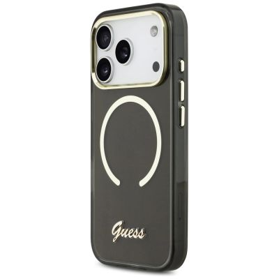 2. Guess IML Script Metal MagSafe Hülle für iPhone 17 Pro Max – Schwarz