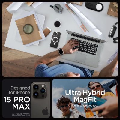 11. Spigen Ultra Hybrid Mag-Hülle mit MagSafe für iPhone 15 Pro Max – weiß