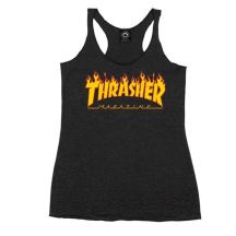 Thrasher Magazine Girl Flame Logo Racerback Schwarzes Damen-T-Shirt