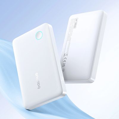 15. Baseus EnerFill FP11 10000mAh 15W Powerbank mit weißem USB-C-Kabel 20V/3A 30cm - Weiß