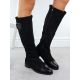 4. Schwarze Damen-Wildlederstiefel M.Daszyński MR2251-19