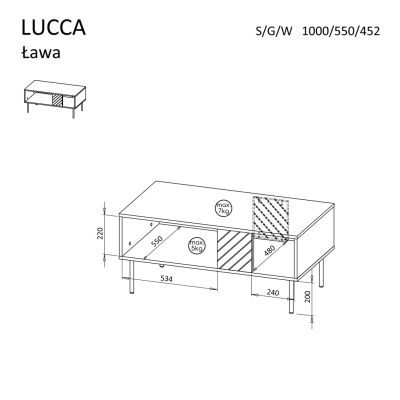 3. LUCCA Couchtisch 100x55x46 schwarz