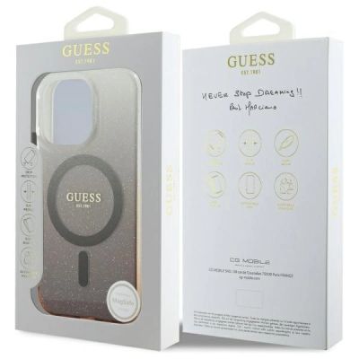 8. Guess IML Glitter Gradient MagSafe-Hülle für iPhone 16 Pro Max – braun